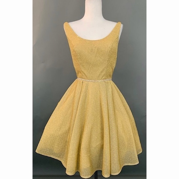 86944 Gold Dress - Picture 1 of 3